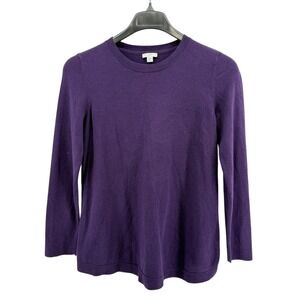 J Jill‎ Purple Crew Long Sleeve Sweater Top Cotton Blend Pre-Owned Womens Small